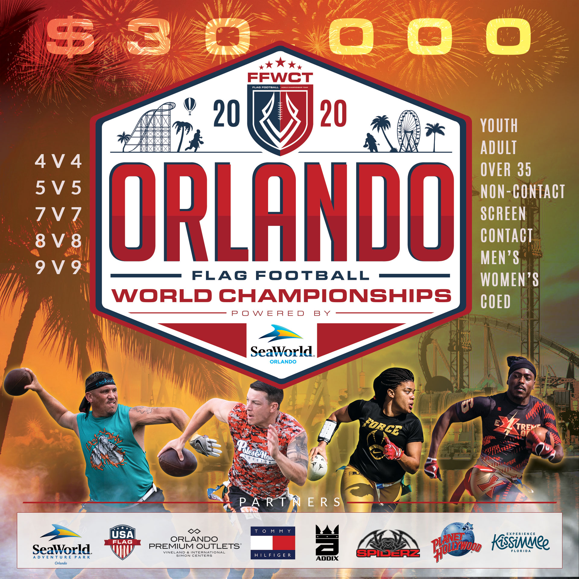 2020 FFWCT Orlando Adult World Championships USA Flag