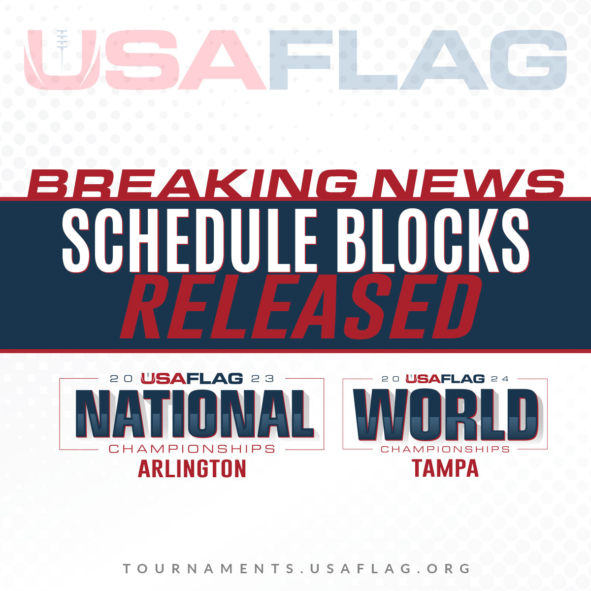 USA Flag - Schedule blocks and formats are up on the website